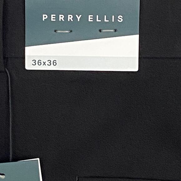 Perry Ellis Men's 36x36 Big & Tall Dress Pants Flat Front Stretch Black NEW - Picture 8 of 10
